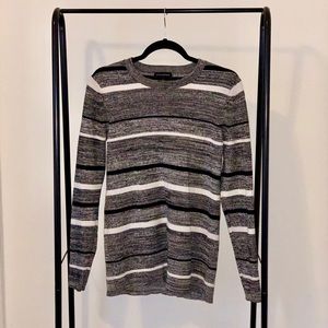 Black, White & Grey Striped Sweater